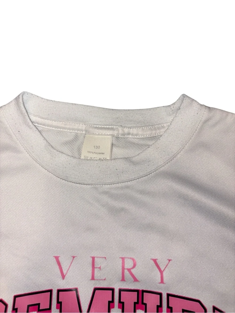Girls White Short-Sleeve Tee with Pink 